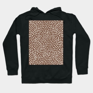 Brown Dalmatian Print Mask Hoodie